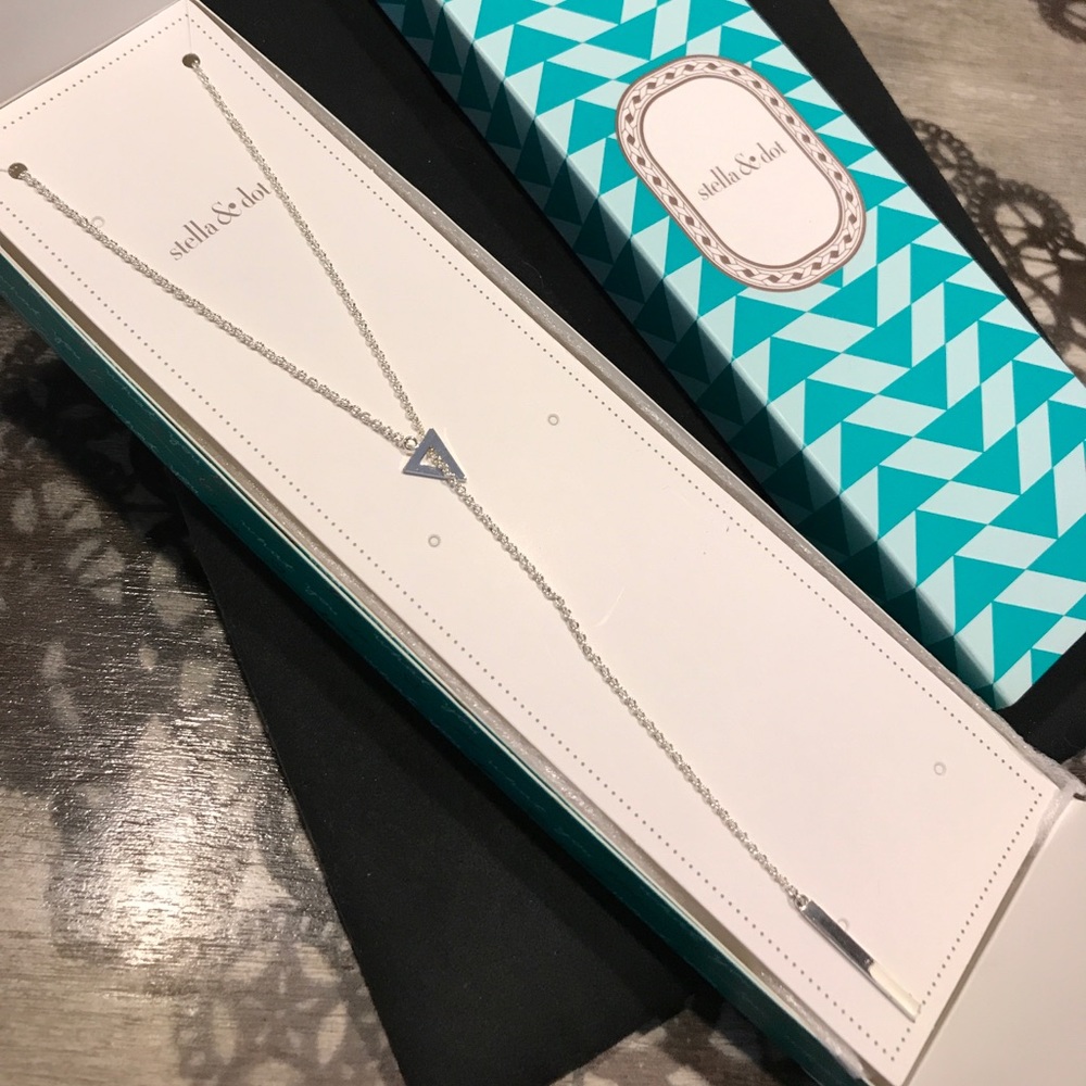 Stella & Dot Silver Triangle Lariat