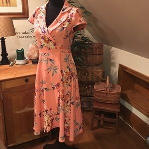 Peach floral dress