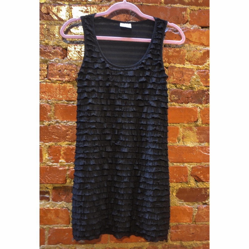 Free People Black Ruffle Dress