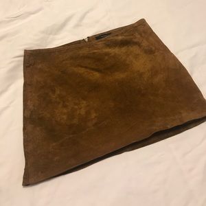 Suede Camel Color mini skirt
