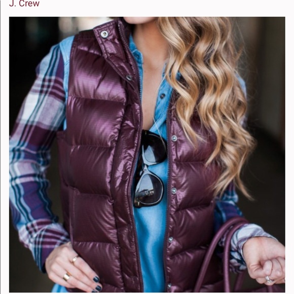 🔥JCREW maroon puff vest!!❤️❤️ - Picture 2 of 4