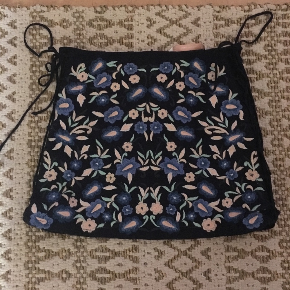 Zara Embroidered Mini Skirt