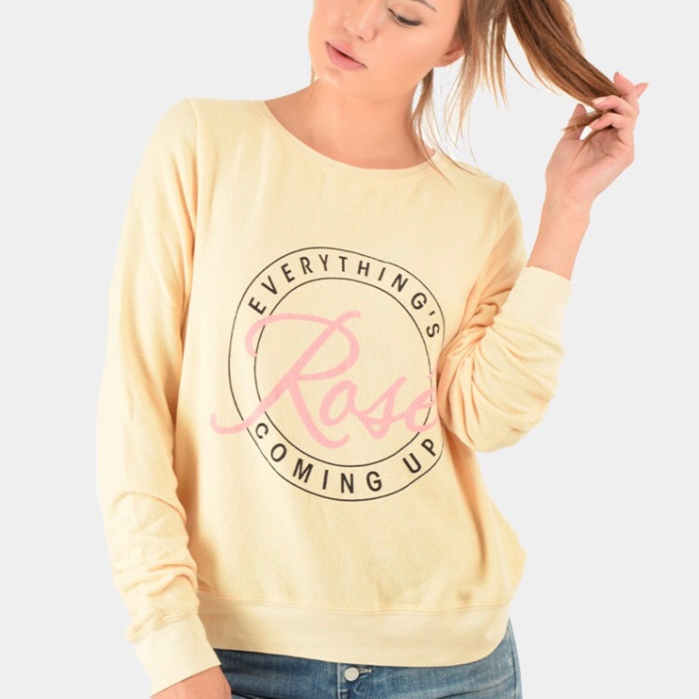 Wildfox Coming up Rose Sommers Sweater Small NWOT