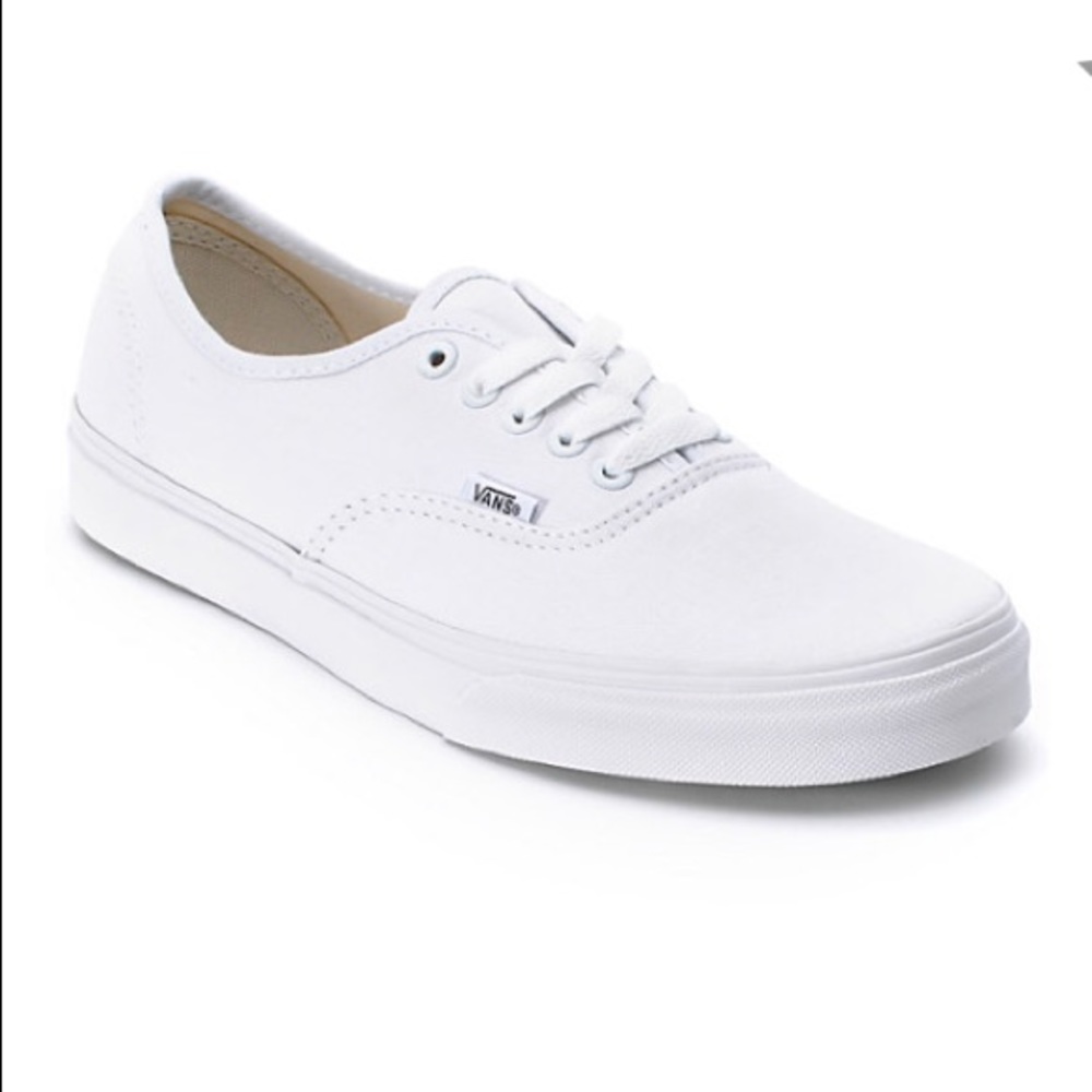 White lace up vans