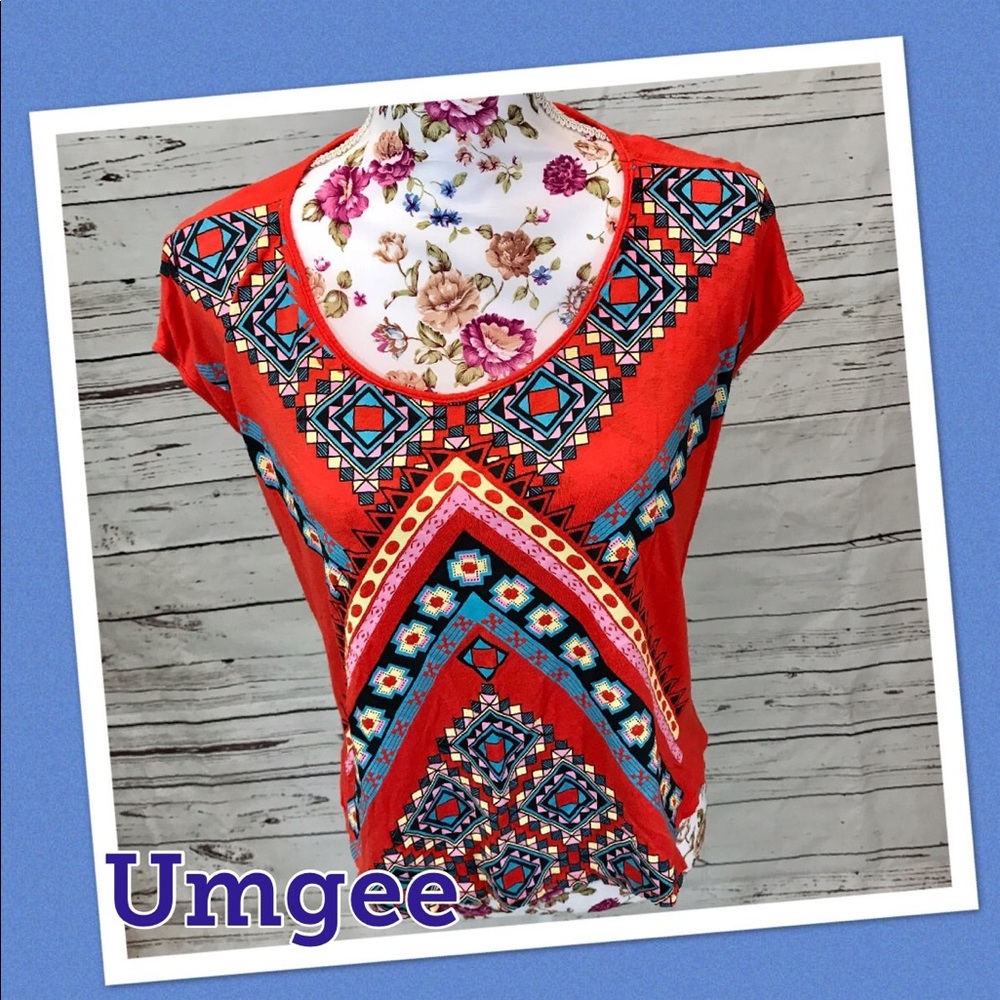 Umgee Small loose fit orange printed top