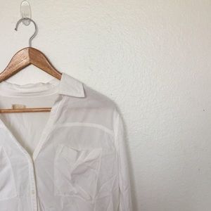 SOLD//Holiister white button down shirt