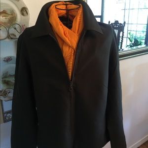 Dark olive green zip front jacket
