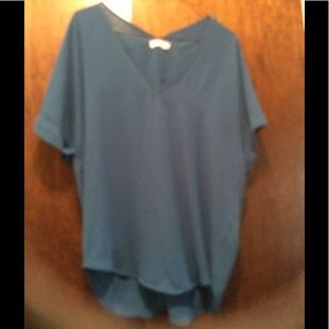 Lush Aqua Blouse, size L.