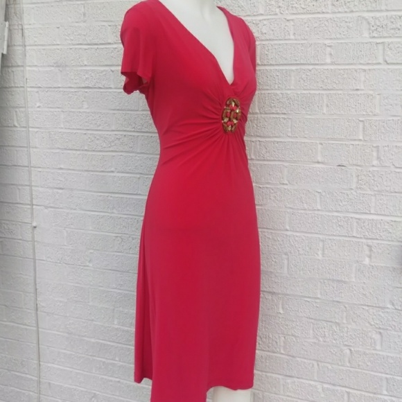 Ronnie Nicole 14 or L coral orange beaded SS - Picture 4 of 4