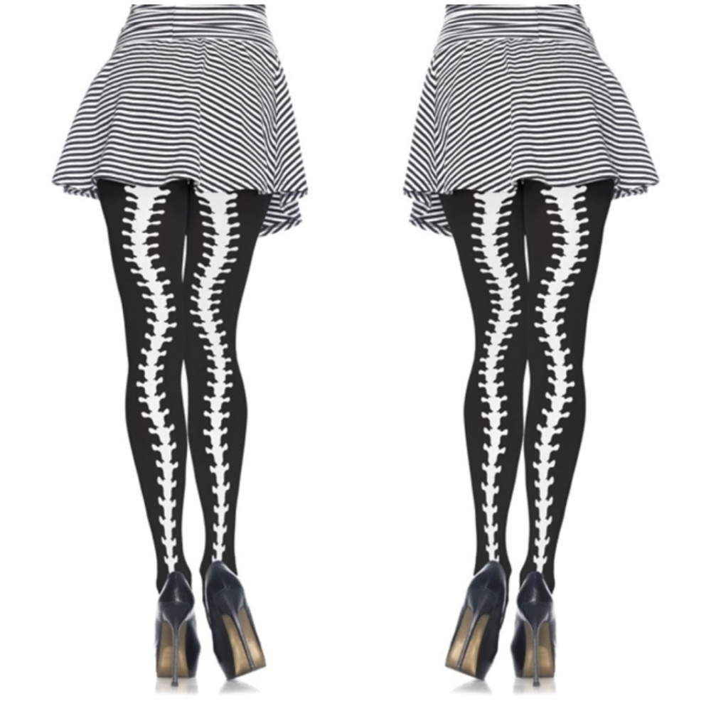 Spine Skeleton Backseam Stockings Halloween