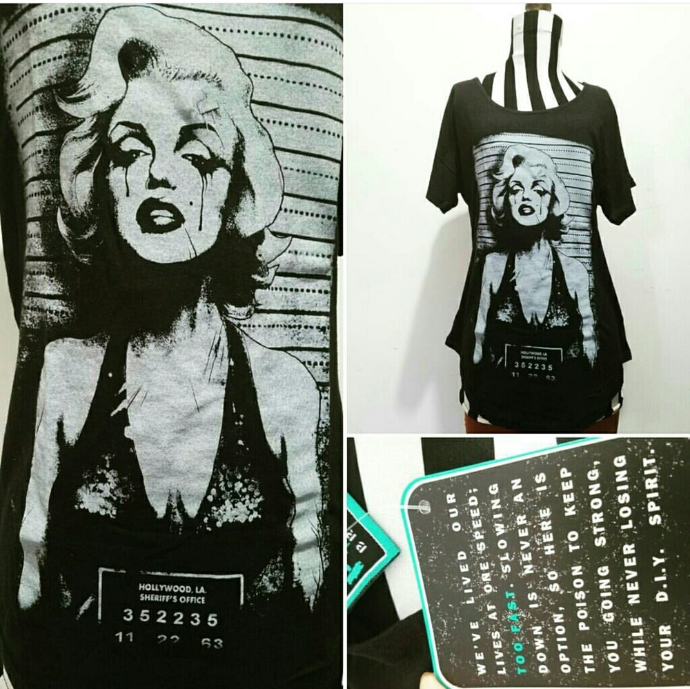 NEW Marilyn Monroe mugshot Too Fast pinup retro