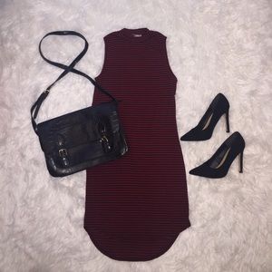Mock Neck Midi Dress