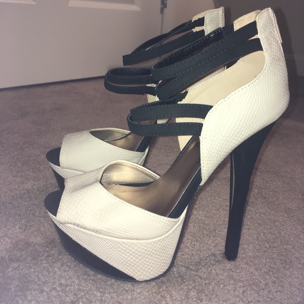 Cream & Black Charlotte Russe Heels