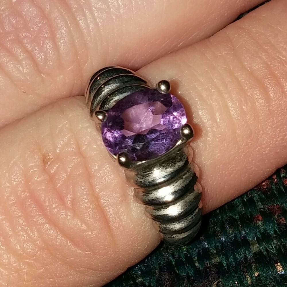 Amethyst and Sterling Ring