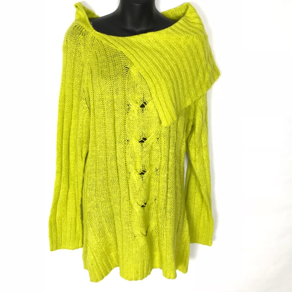 Ashley Stewart Wide Collar Soft Knit Sweater