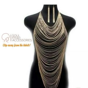 Body chain and earring set