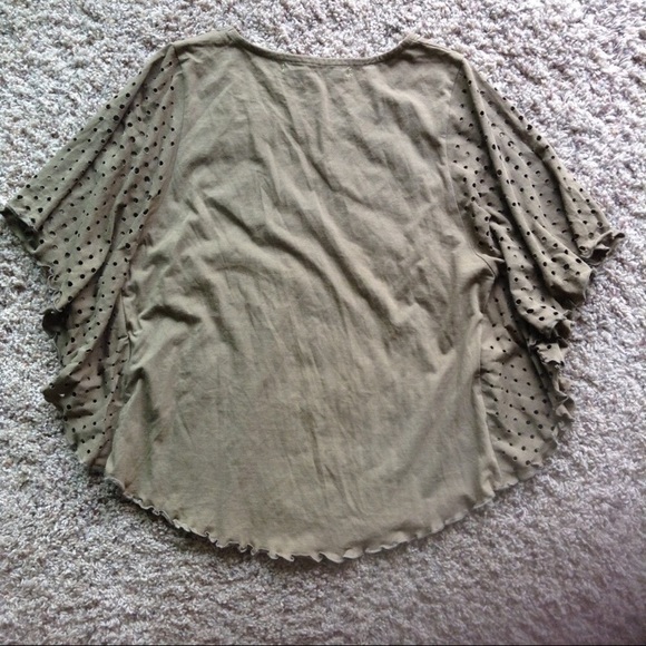 PIMA DOLL Army Camo-Green Flutter Sleeve Tee S - Picture 8 of 8