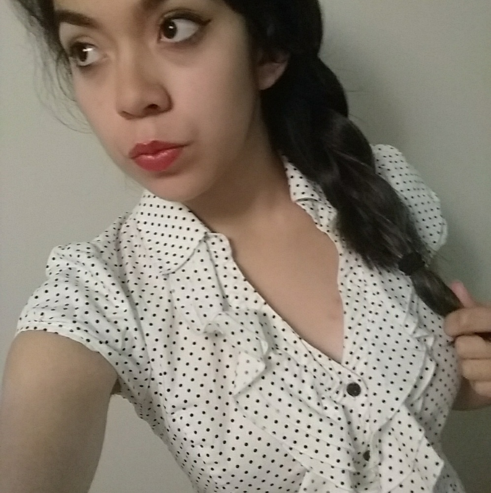 Dressy low cut button up top