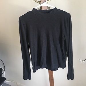Cropped mock neck sweater