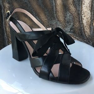 Marc Jacobs Black Leather Lace Up Pumps Wms 7.5