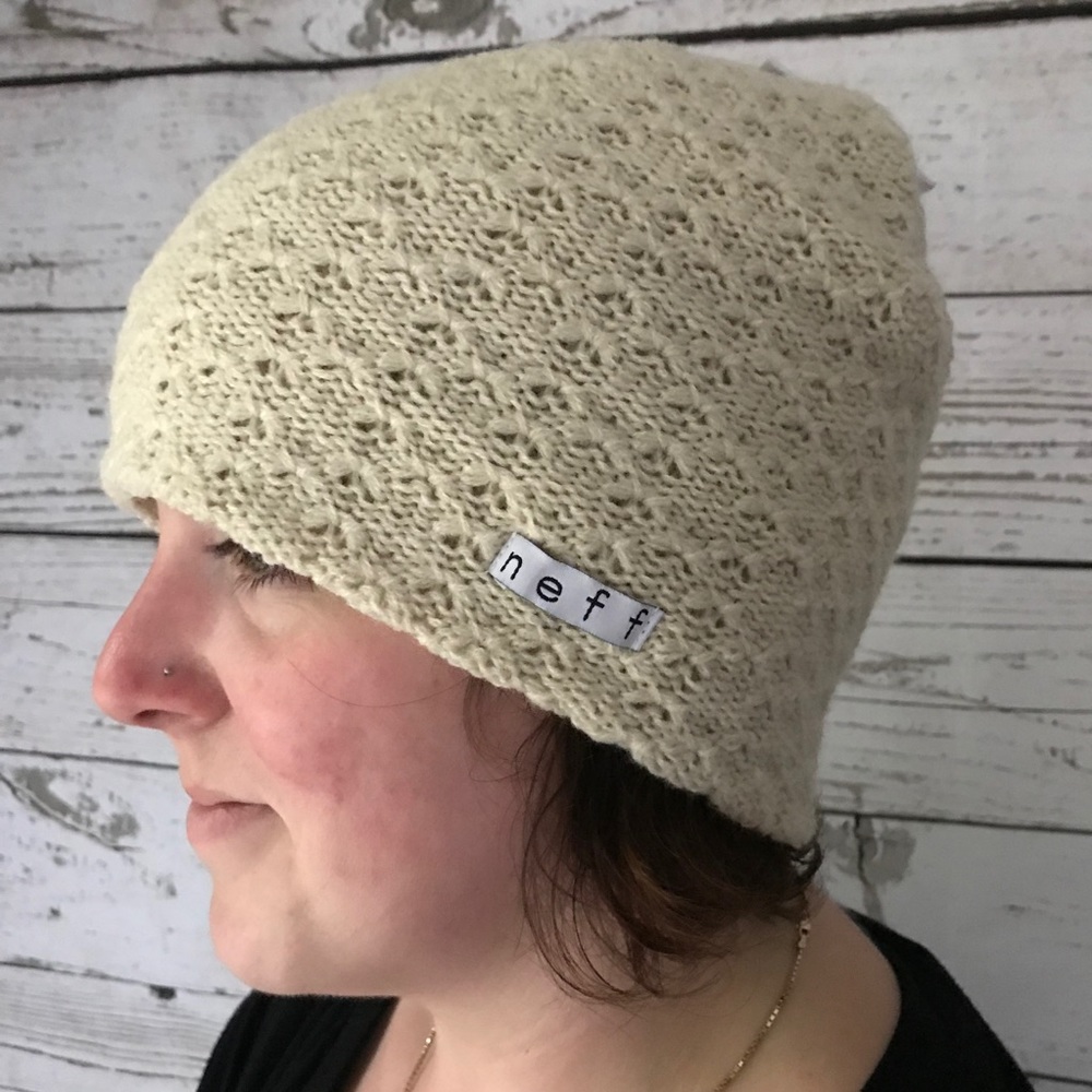 Neff Crochet Knit Beanie Cream