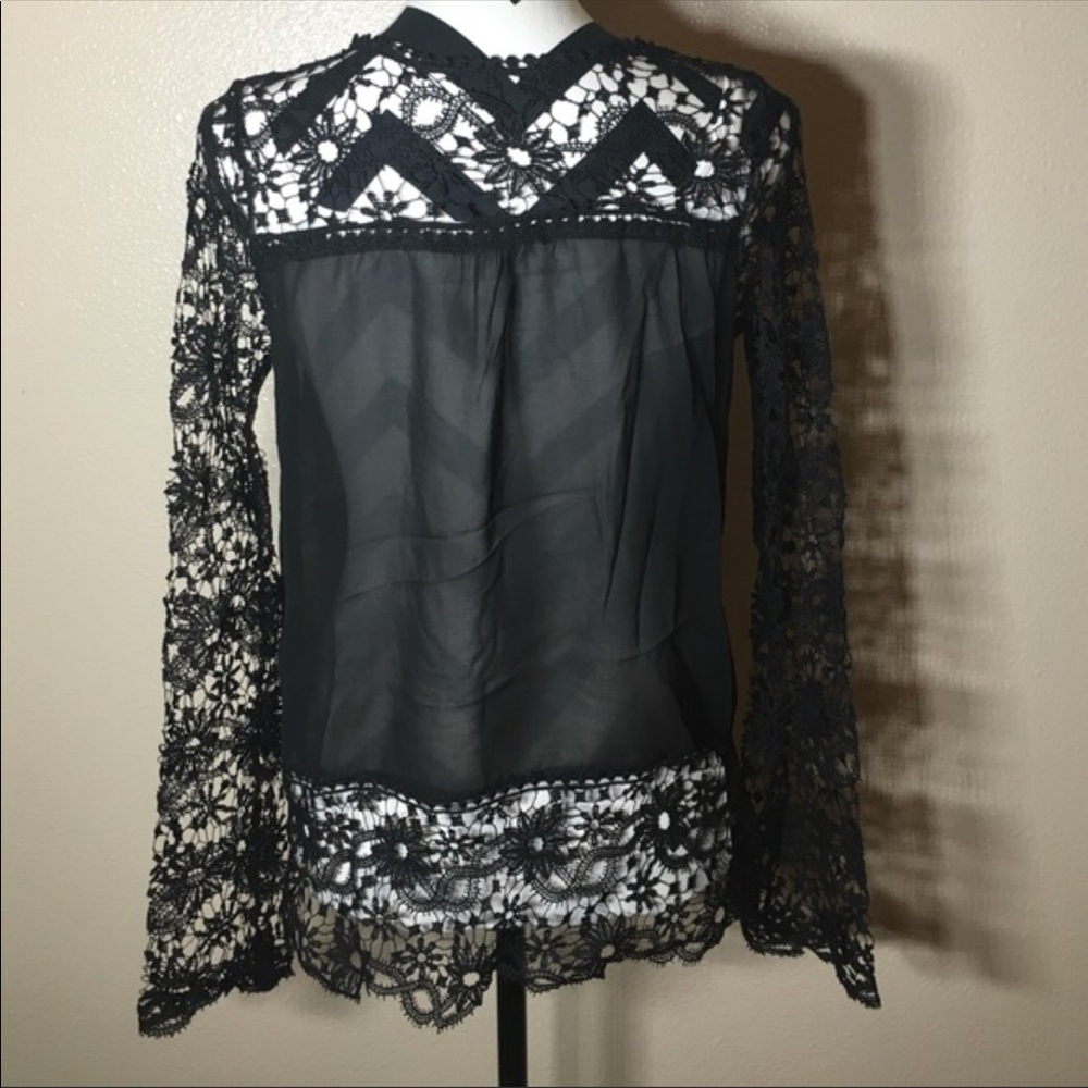 Crotchet Black Blouse C4 - Picture 4 of 4