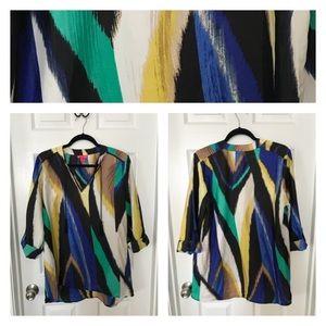 Sunny Leigh Watercolor Chevron Tunic with Tassels