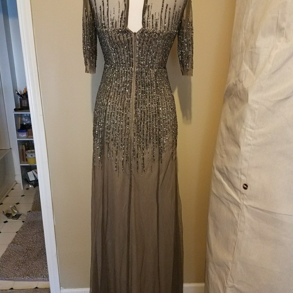 Adrianna Papell Taupe beaded gown - Picture 3 of 3