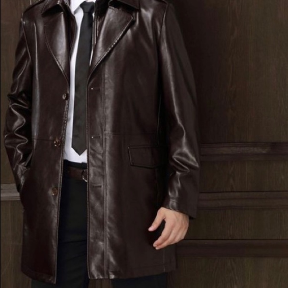 Structure Leather coat