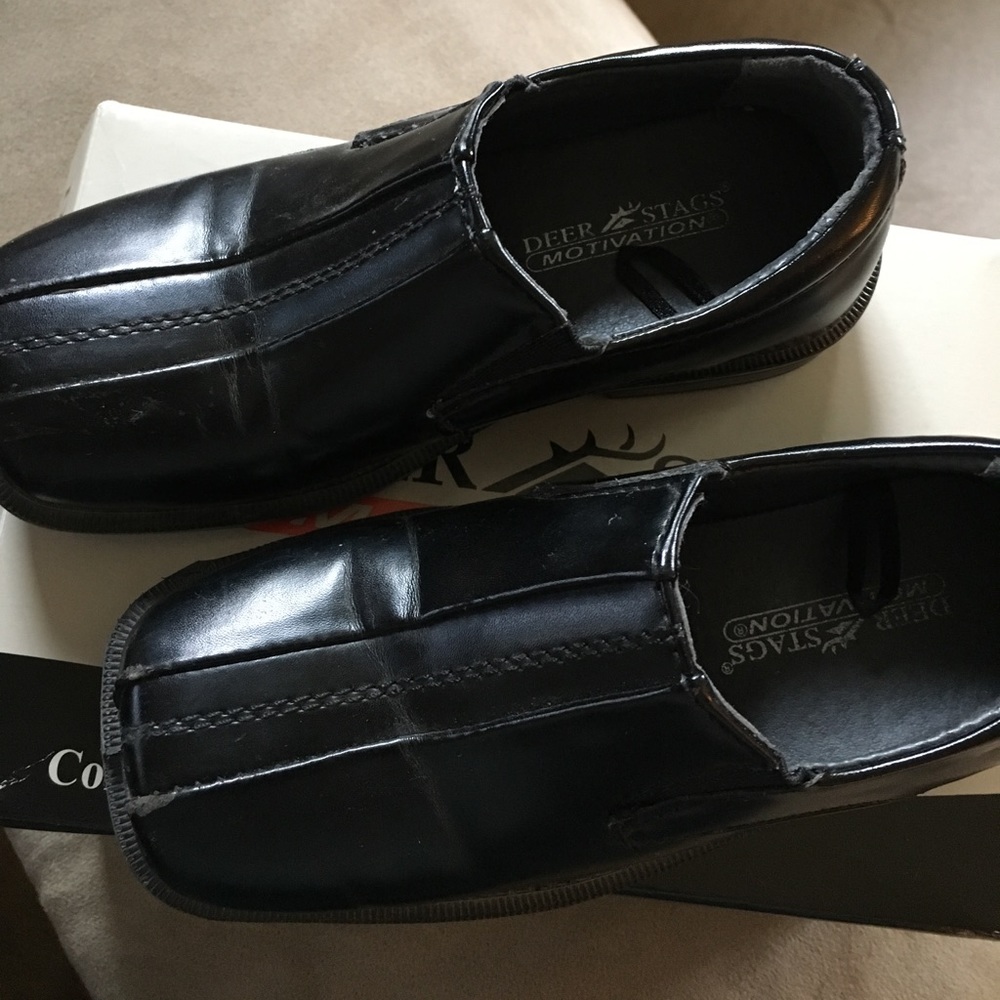 Black slip on dress shoes
