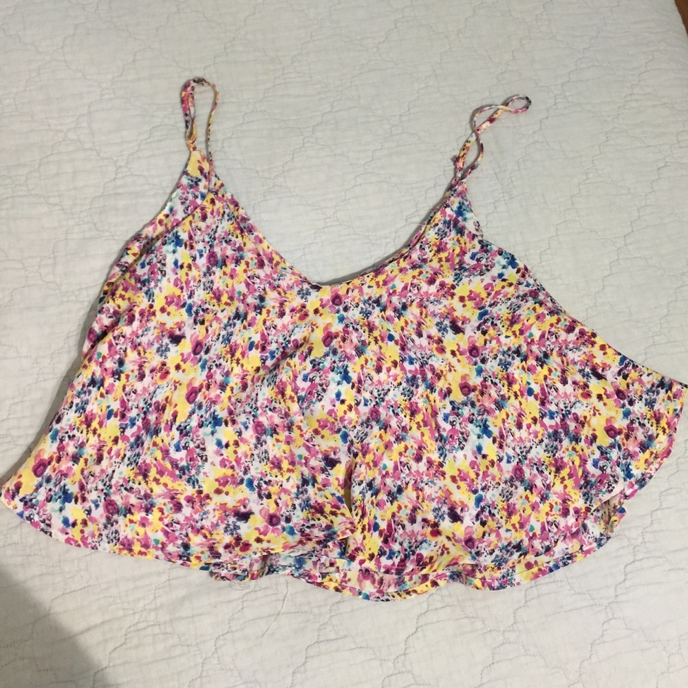 COTTON ON FLORAL SPAGHETTI STRAP FLOWY TOP