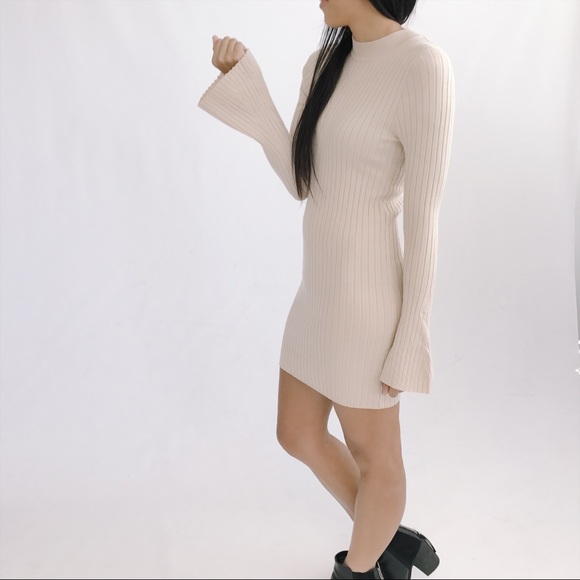 ⭐️ SALE ⭐️ REN Ribbed Knit Dress with Bell Sleeves - Picture 3 of 5