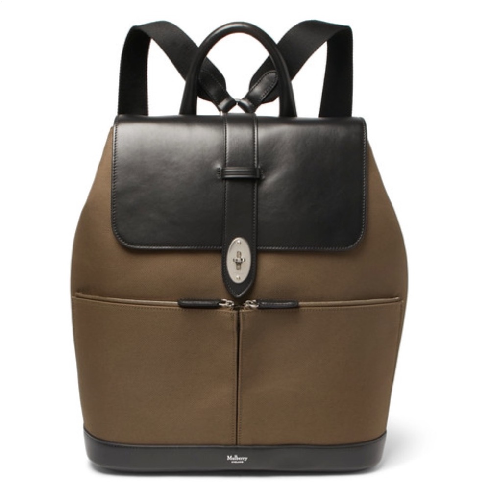 Mulberry Reston Leather And Canvas Backpack