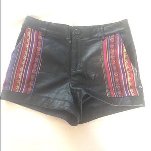 High Waisted leather shorts