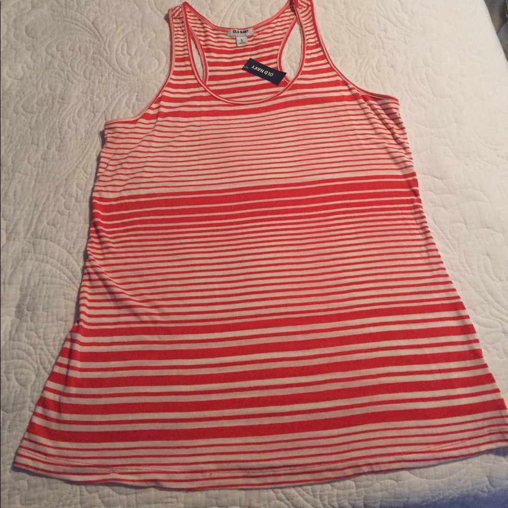 Old Navy orange and white striped tank