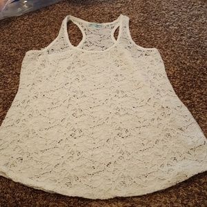 XL White Lace Tank Top