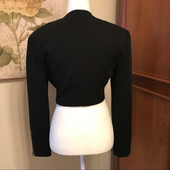 Vintage Gemma Kahng New York Celestial Buttoned Black Wool Bolero Cropped Jacket - Picture 2 of 5