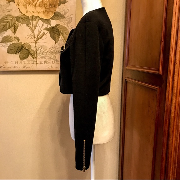 Vintage Gemma Kahng New York Celestial Buttoned Black Wool Bolero Cropped Jacket - Picture 3 of 5