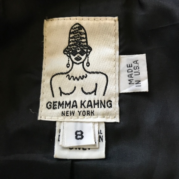 Vintage Gemma Kahng New York Celestial Buttoned Black Wool Bolero Cropped Jacket - Picture 5 of 5