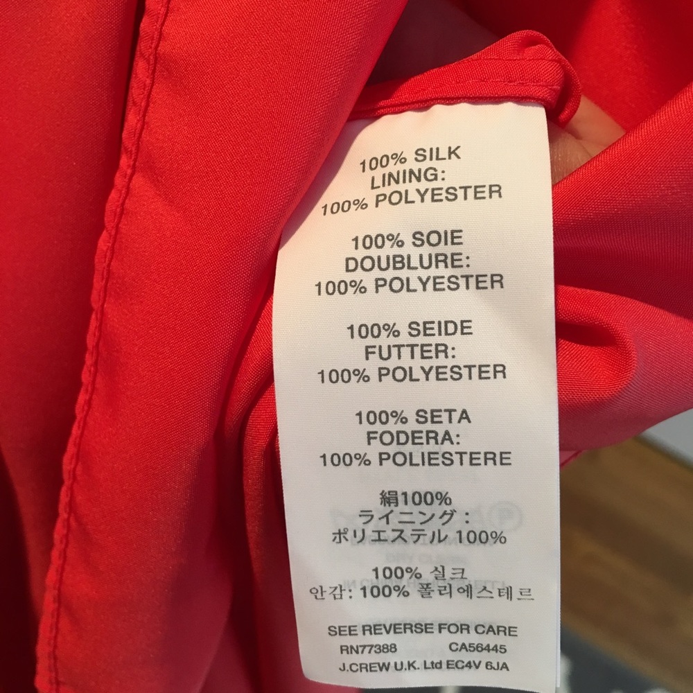  J. Crew Silk Chiffon Mirabelle Bright Coral - Picture 4 of 7