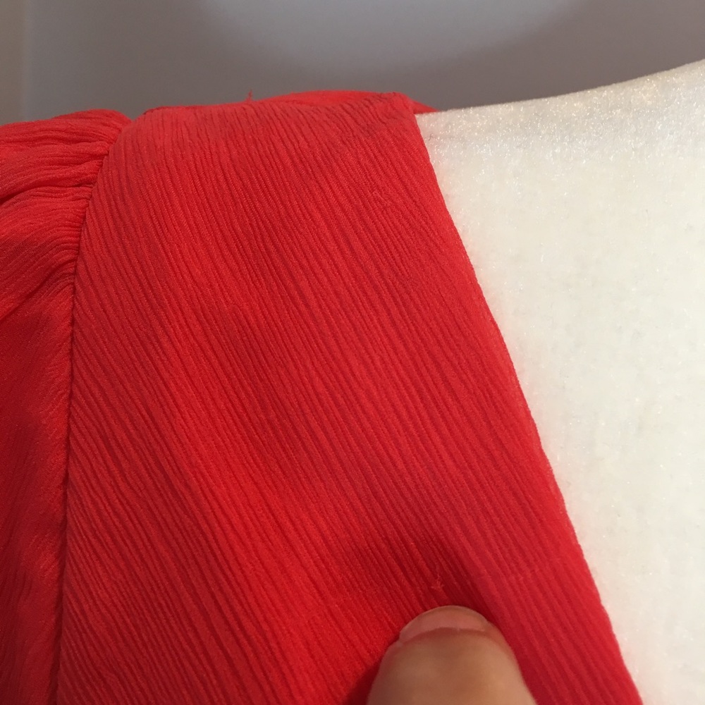  J. Crew Silk Chiffon Mirabelle Bright Coral - Picture 5 of 7