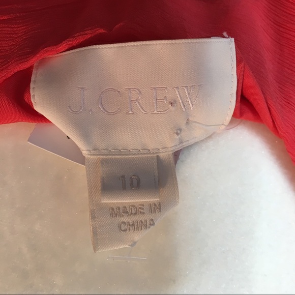  J. Crew Silk Chiffon Mirabelle Bright Coral - Picture 3 of 7