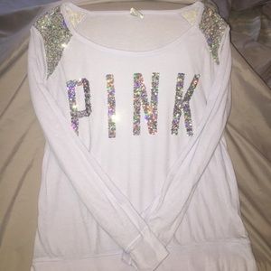 Sequined long sleeve PINK shirt