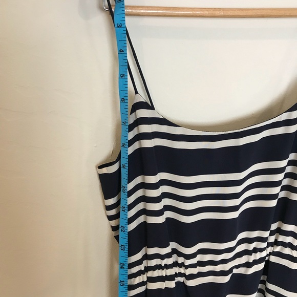 J. Crew Blouson Navy Cream Striped Dress - Picture 7 of 8