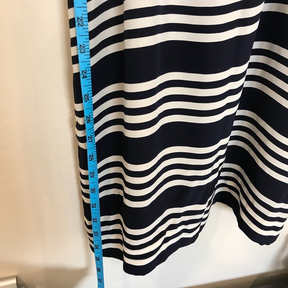 J. Crew Blouson Navy Cream Striped Dress - Picture 8 of 8