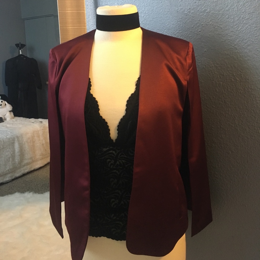 Womens Chic Open Front Cape Split Workwear Blazer