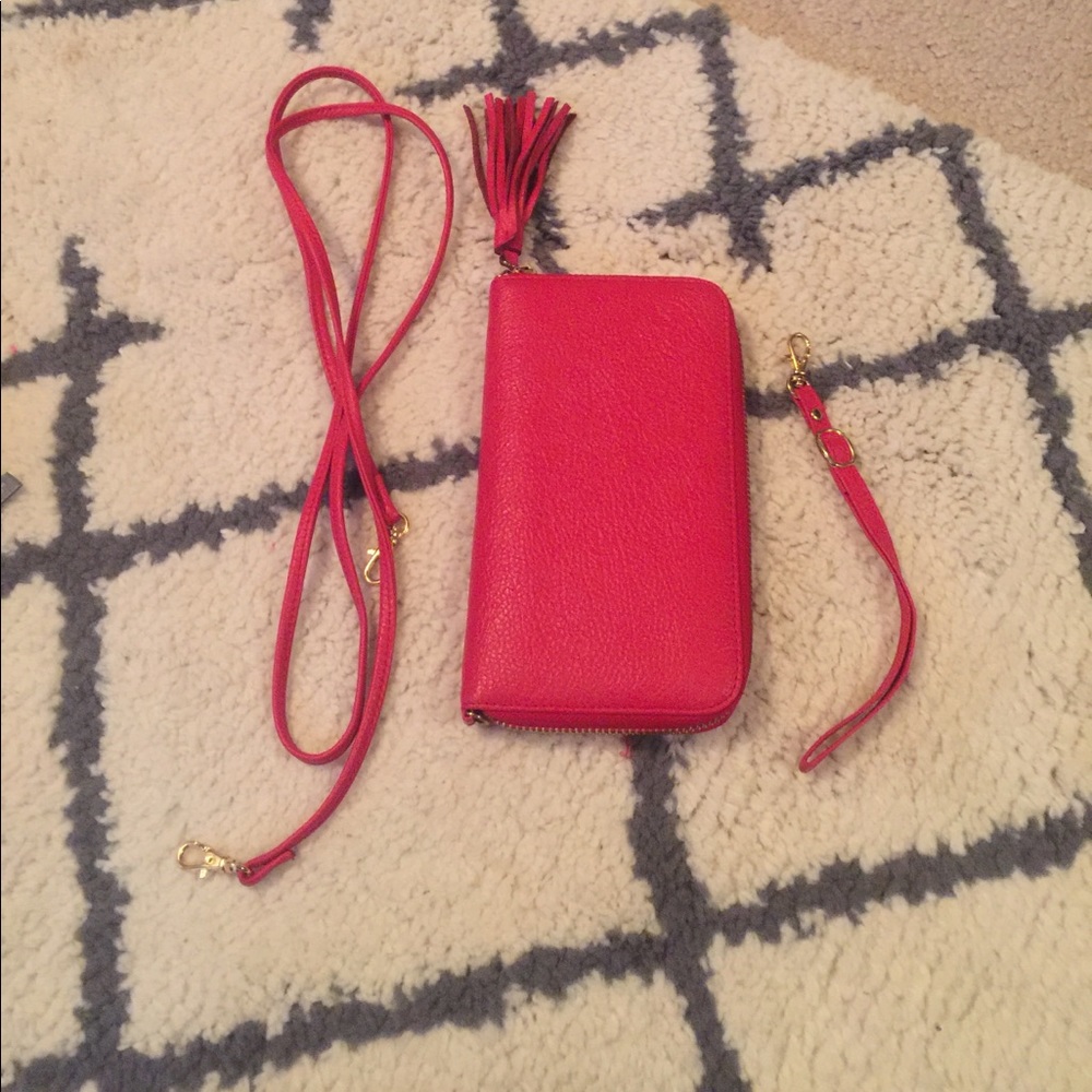 Red wallet/wristlet/crossbody