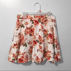 Forever 21 Floral White Skirt