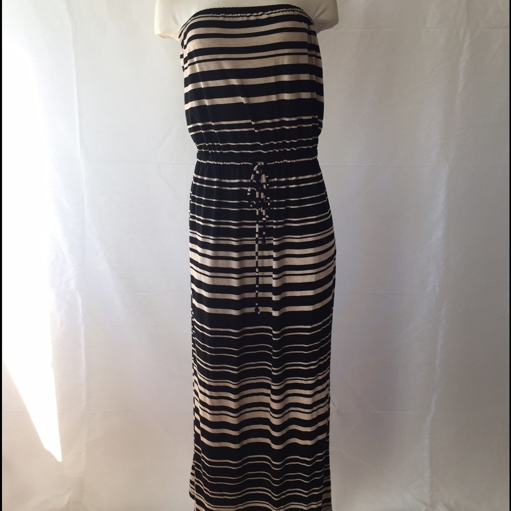 Jersey stripe tube dress