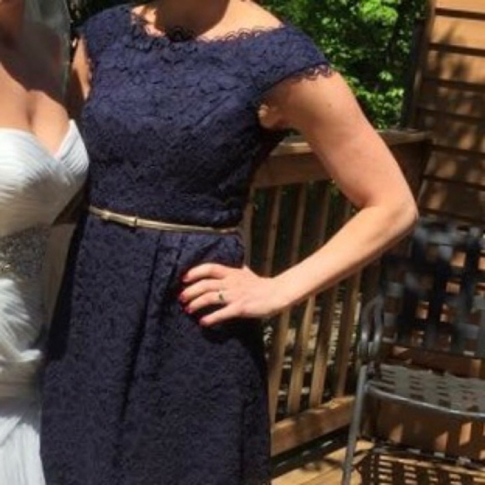 Shoshanna Navy Blue Lace Dress